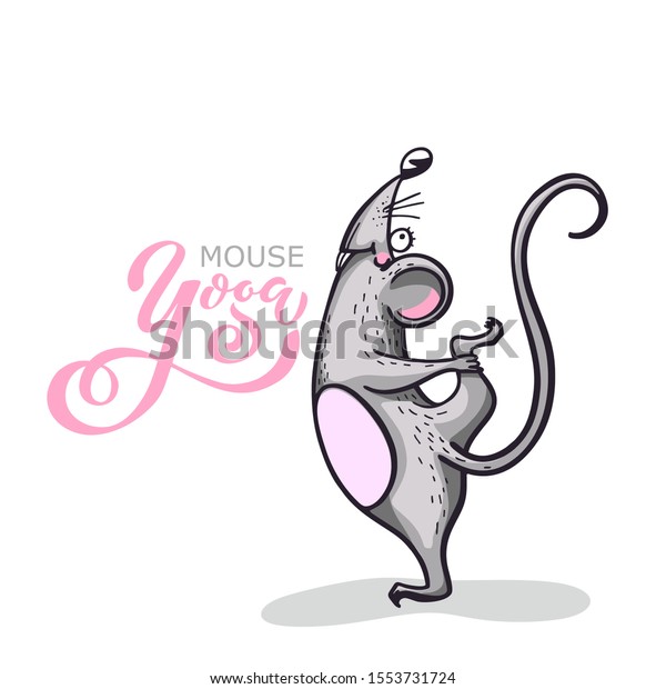 Уoga mouse. Cartoon character practicing
yoga mouse. character set. Positive rat. Illustration for a car or
clothes. Vector
illustration.