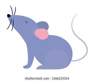 Mouse cartoon design, Animal cute zoo life nature and fauna theme Vector illustration