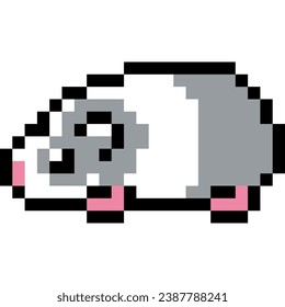 Mouse cartoon icon in pixel style
