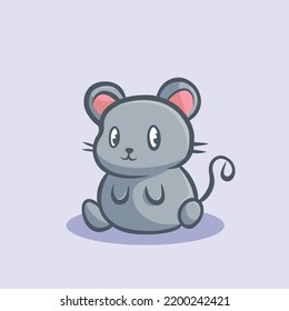 Mouse Cartoon Mascot Funny Vector Smile Happiness Fun Cute Farm Illustration Cute