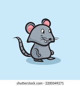 Mouse Cartoon Mascot Funny Vector Smile Happiness Fun Cute Farm Illustration Cute