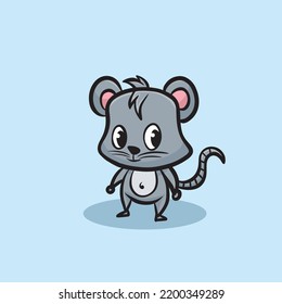 Mouse Cartoon Mascot Funny Vector Smile Happiness Fun Cute Farm Illustration Cute