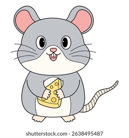 mouse cartoon on white background
