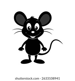Mouse cartoon silhouette, mouse silhouette