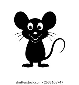 Mouse cartoon silhouette, mouse silhouette