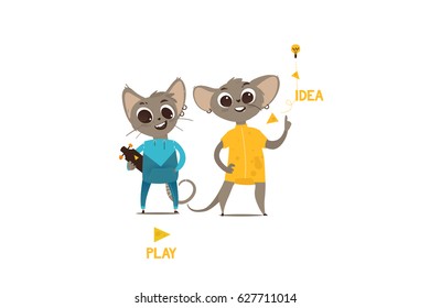 Mouse and cat