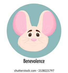 Mouse character with a friendly face. Facial expression. Mouse character feelings.
