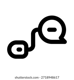 Ratón Y Chat Icono De Línea Moderna. Profesional de Vector mínimo que representa la interacción digital, la comunicación en línea y la interfaz de usuario.
