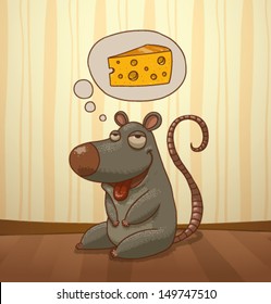 Mouse and cheese 04, vector