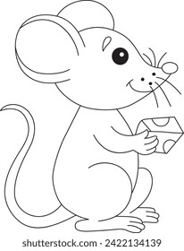mouse with cheese art design 