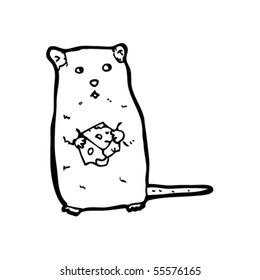 mouse with cheese illustration