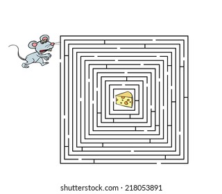 mouse and cheese in labyrinth