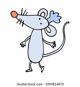 Mouse Chef with Hat. Illustration Vector of a Mouse Cooker