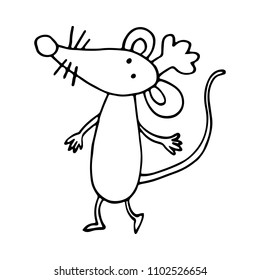 Mouse Chef with Hat. Illustration Vector of a Mouse Cooker