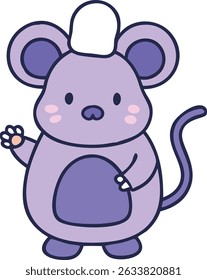 Mouse as a Chef Illustration in white background 