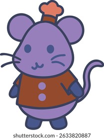 Mouse as a Chef Illustration in white background 