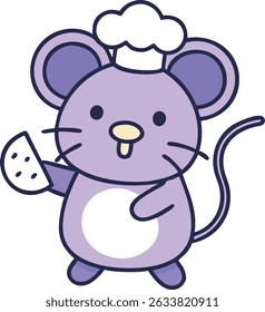 Mouse como uma ilustração Chef em fundo branco 