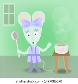 the mouse chef. a pot of soup