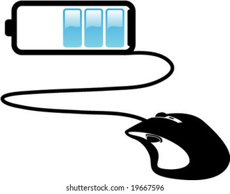 Mouse Click to Battery charge Illustration
