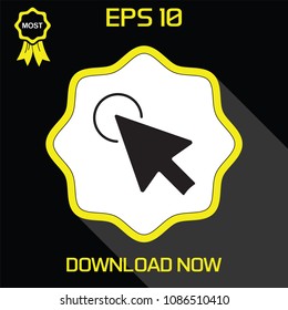 Mouse Click . Black. Mouse Cursor . Flat Design .Vector. Icon. Stock ill