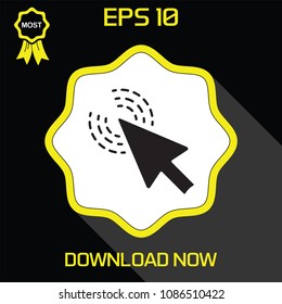 Mouse Click . Black. Mouse Cursor . Flat Design .Vector. Icon. Stock ill