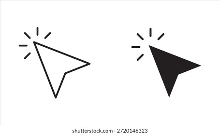 Conjunto de iconos de flecha del cursor del Hacer clic del ratón e icono de carga. Colección del cursor del Hacer clic del ratón. Cursor de la mano. Cursor de flecha. Ilustración vectorial.