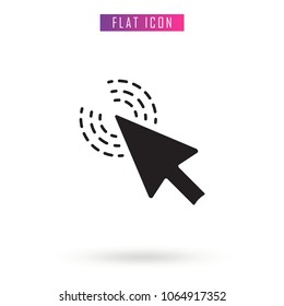 Mouse Click .Mouse Cursor . Black Flat Design .Vector. Icon. Stock illustration in style
