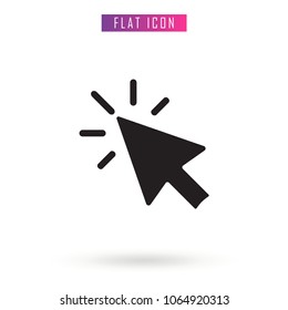Mouse Click .Mouse Cursor . Black Flat Design .Vector. Icon. Stock illustration in style