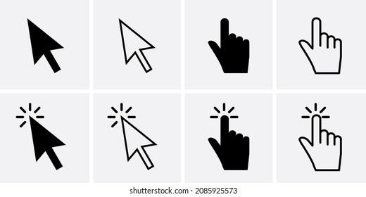 Mouse click cursor Icons set. Vector cursor icon buttons for web