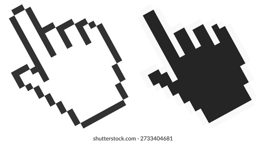 Mouse click cursor icons set. Arrow and pointer cursor collection. Vector illustration on transparent background