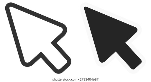 Mouse click cursor icons set. Arrow and pointer cursor collection. Vector illustration on transparent background