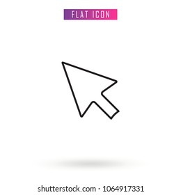 Mouse Click .Cursor Outline. Flat Design .Vector. Icon. Stock illustration in style