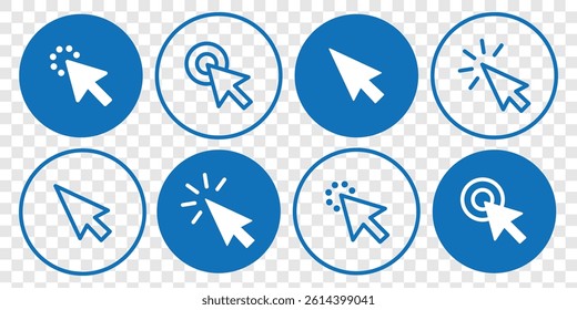 Mouse click cursor set. Arrow cursor. computer mouse click cursor arrow icon collection, Pointer arrow, Clicking cursor. Vector illustration