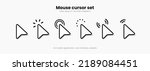 Mouse click cursor set. Hand Cursor. Click icon. Mouse pointer set. Arrow cursor. Pointer click icon. Clicking cursor, pointing hand clicks and waiting loading icons. Website arrows or hand icon.