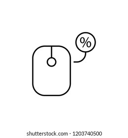 mouse click discount icon. Element of cyber monday icon for mobile concept and web apps. Thin line mouse click discount icon can be used for web and mobile