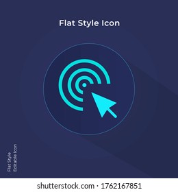 Mouse click flat icon, clicking cursor icon, click arrow icon for website, mobile app, ui design.