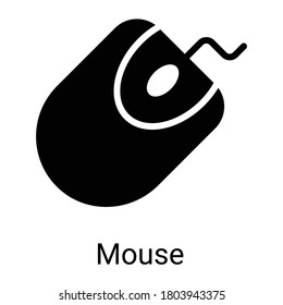 mouse, click glyph icon isolated on white background