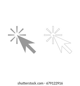 Mouse click grey set icon .