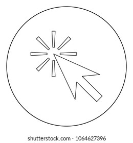 Mouse click  icon black color in circle or round vector illustration