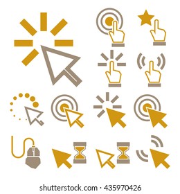 mouse, click icon set