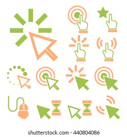 mouse, click icon set