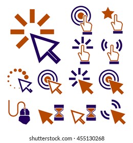 mouse, click icon set