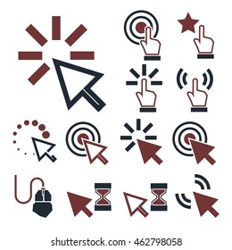 mouse, click icon set