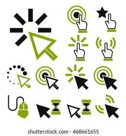 mouse, click icon set