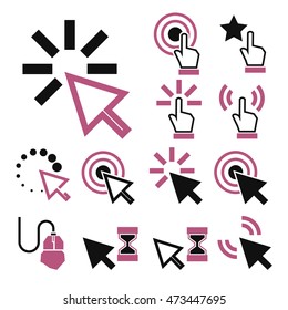 mouse, click icon set