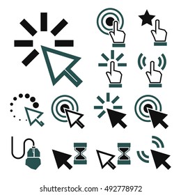 mouse, click icon set
