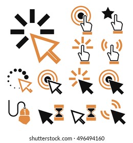 mouse, click icon set