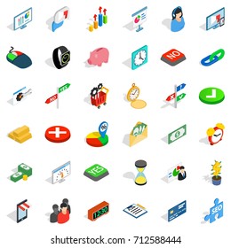 Mouse click icons set. Isometric style of 36 mouse click vector icons for web isolated on white background