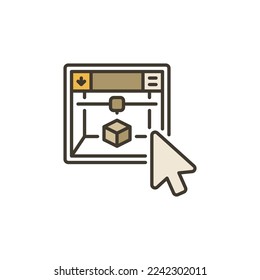 Mouse Click on 3D Printer vector Printing concept colored icon or symbol