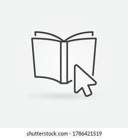 Mouse Click on Book vector thin line concept icon or design element